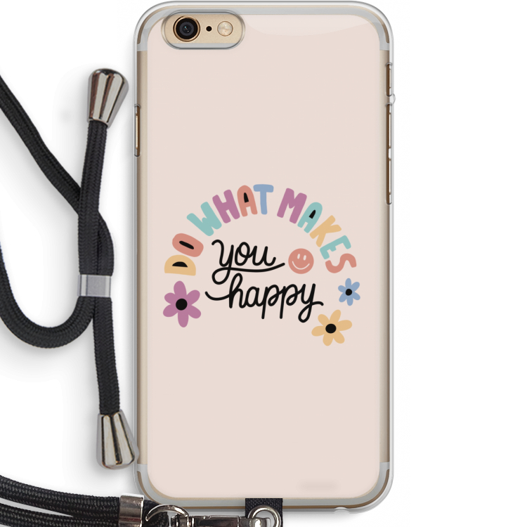Happy days: iPhone 6 PLUS / 6S PLUS Transparant Hoesje met koord