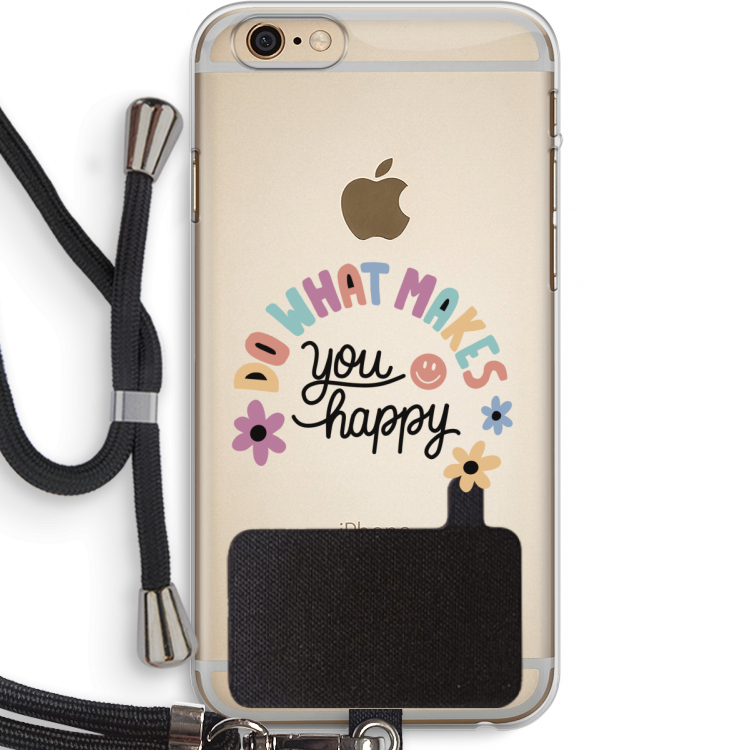 Happy days: iPhone 6 PLUS / 6S PLUS Transparant Hoesje met koord