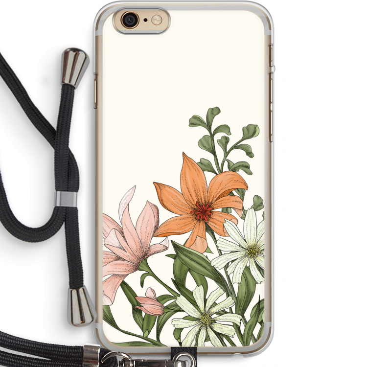 Floral bouquet: iPhone 6 PLUS / 6S PLUS Transparant Hoesje met koord