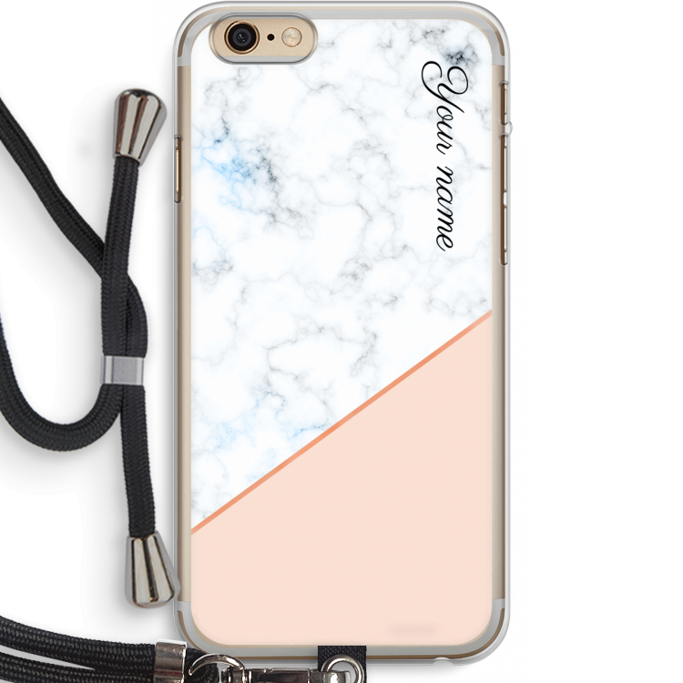Marmer in stijl: iPhone 6 PLUS / 6S PLUS Transparant Hoesje met koord