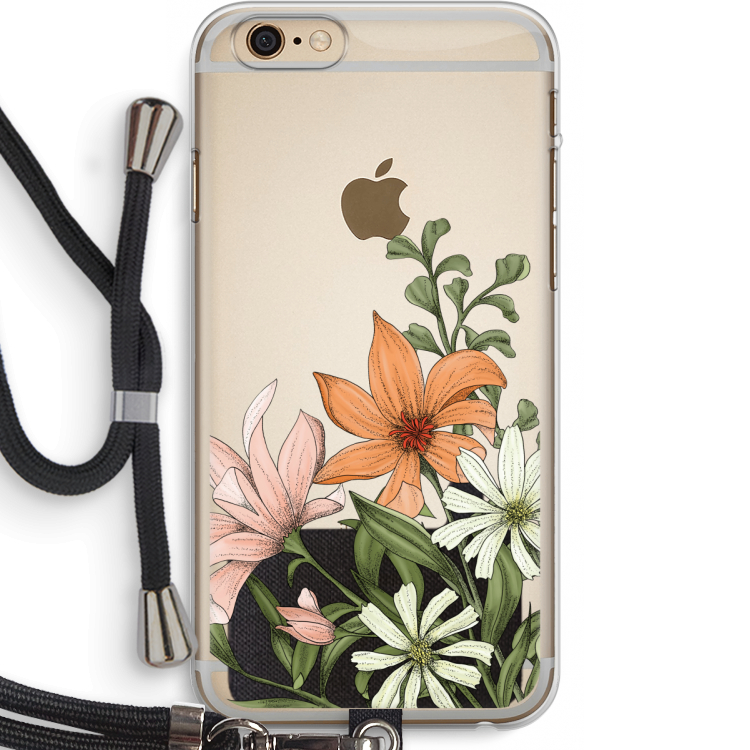 Floral bouquet: iPhone 6 PLUS / 6S PLUS Transparant Hoesje met koord