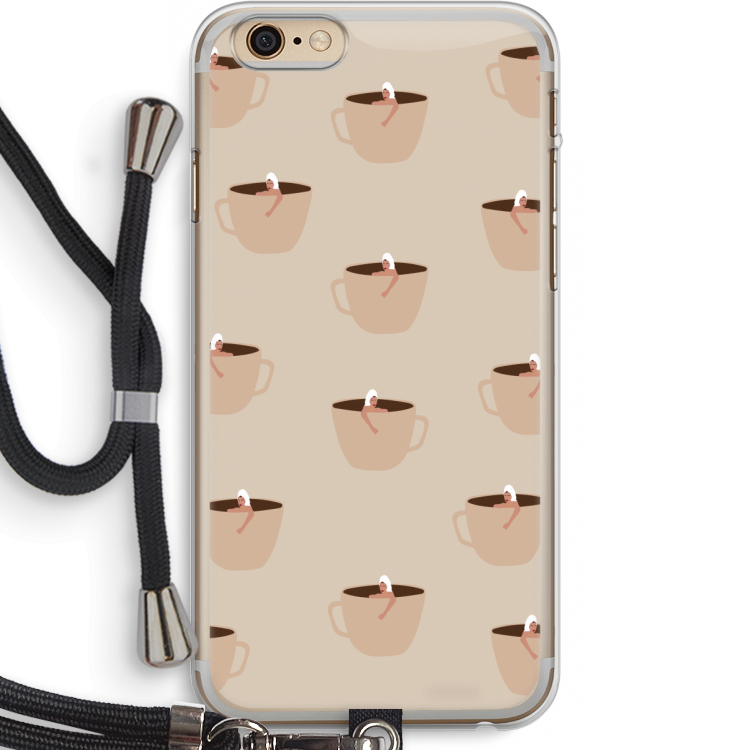 Morning coffee: iPhone 6 PLUS / 6S PLUS Transparant Hoesje met koord
