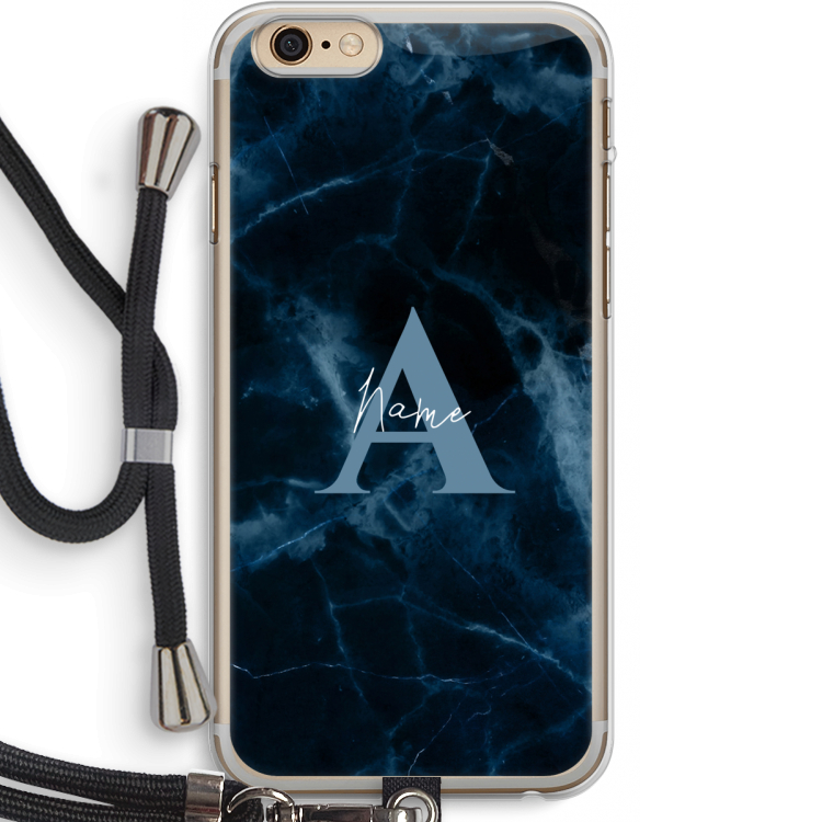 Midnight Marble: iPhone 6 PLUS / 6S PLUS Transparant Hoesje met koord