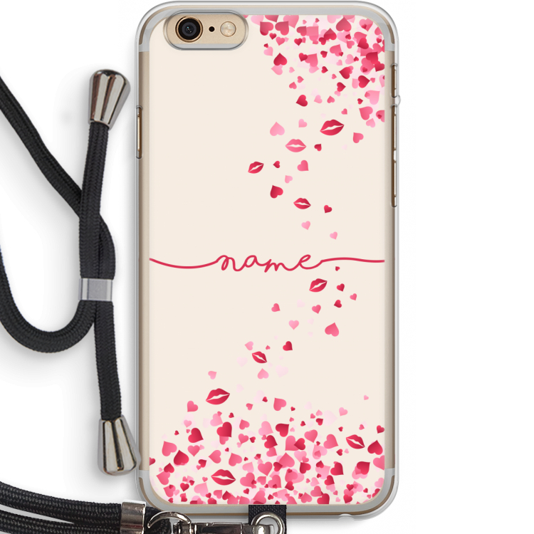 Hartjes en kusjes: iPhone 6 PLUS / 6S PLUS Transparant Hoesje met koord