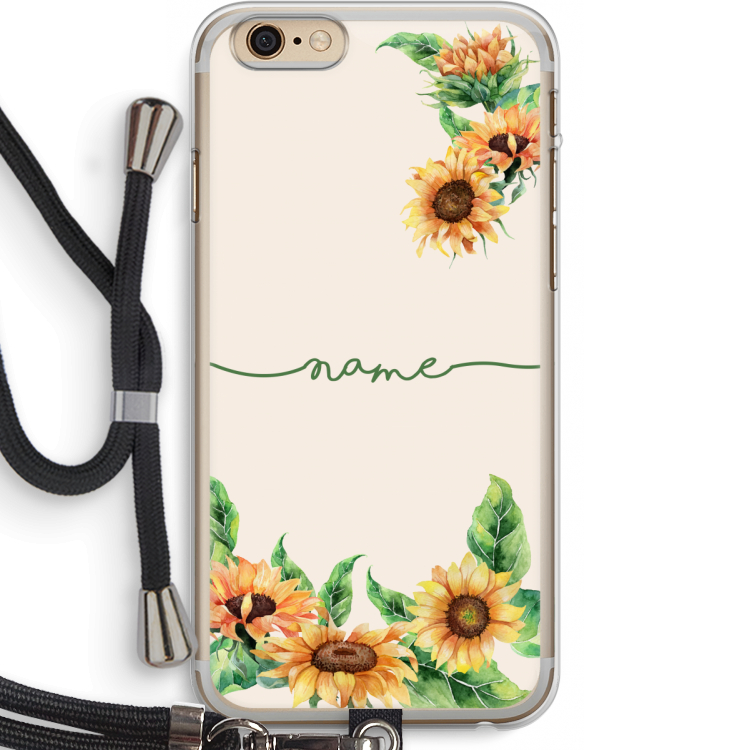 Zonnebloemen: iPhone 6 PLUS / 6S PLUS Transparant Hoesje met koord