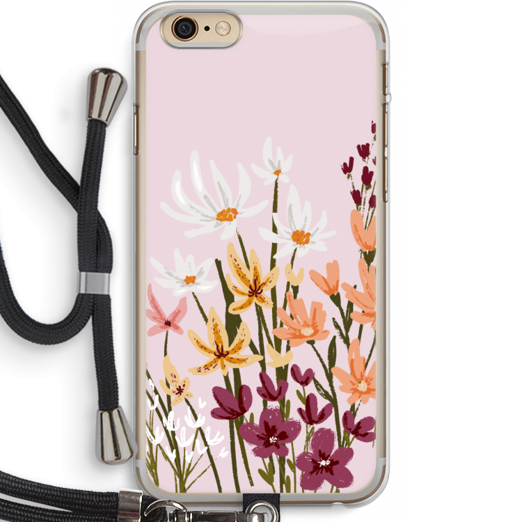 Painted wildflowers: iPhone 6 PLUS / 6S PLUS Transparant Hoesje met koord