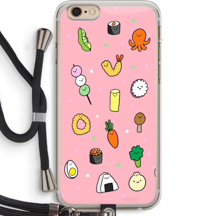 Happy bento friends: iPhone 6 PLUS / 6S PLUS Transparant Hoesje met koord