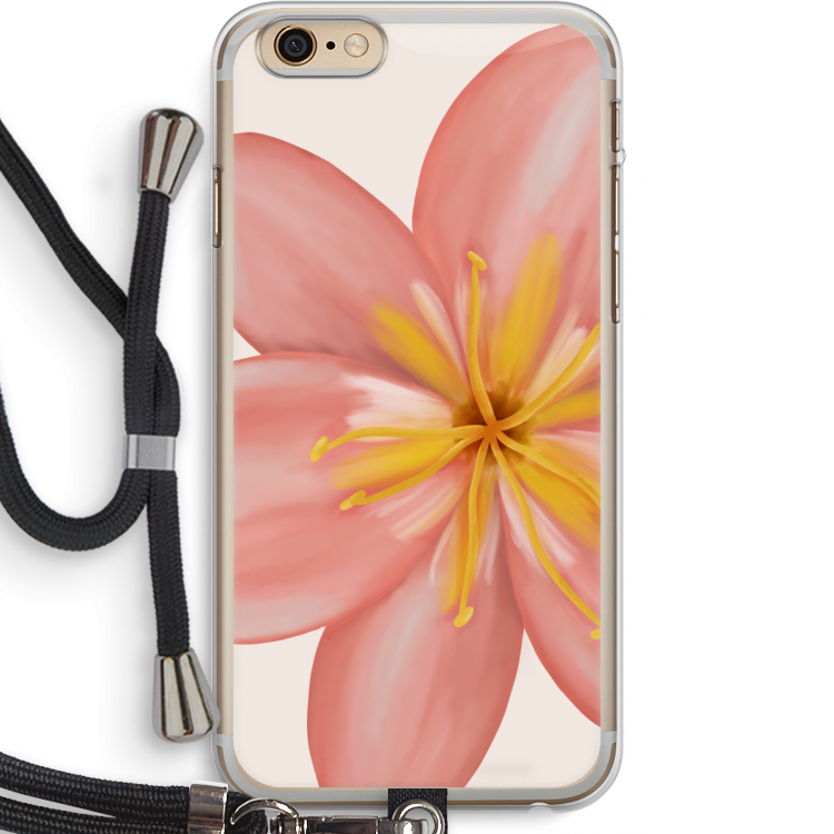 Pink Ellila Flower: iPhone 6 PLUS / 6S PLUS Transparant Hoesje met koord