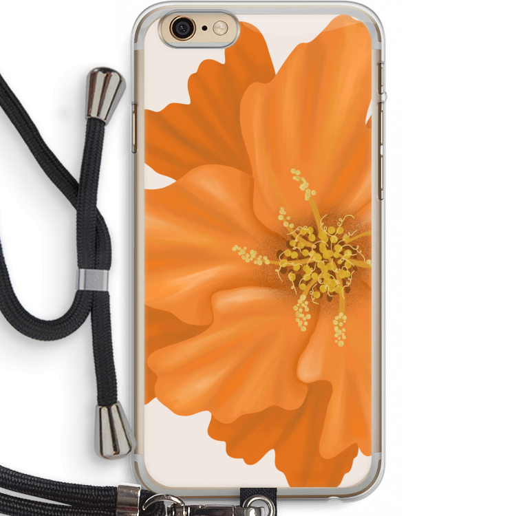 Orange Ellila flower: iPhone 6 PLUS / 6S PLUS Transparant Hoesje met koord