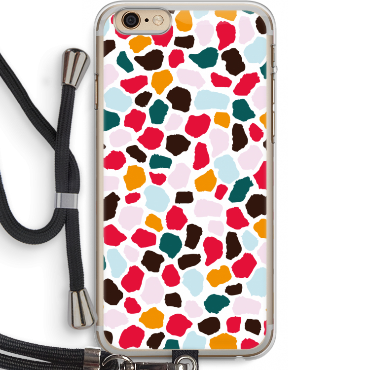 Colored Giraffe: iPhone 6 PLUS / 6S PLUS Transparant Hoesje met koord