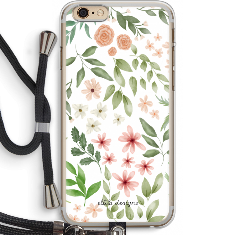 Botanical sweet flower heaven: iPhone 6 PLUS / 6S PLUS Transparant Hoesje met koord