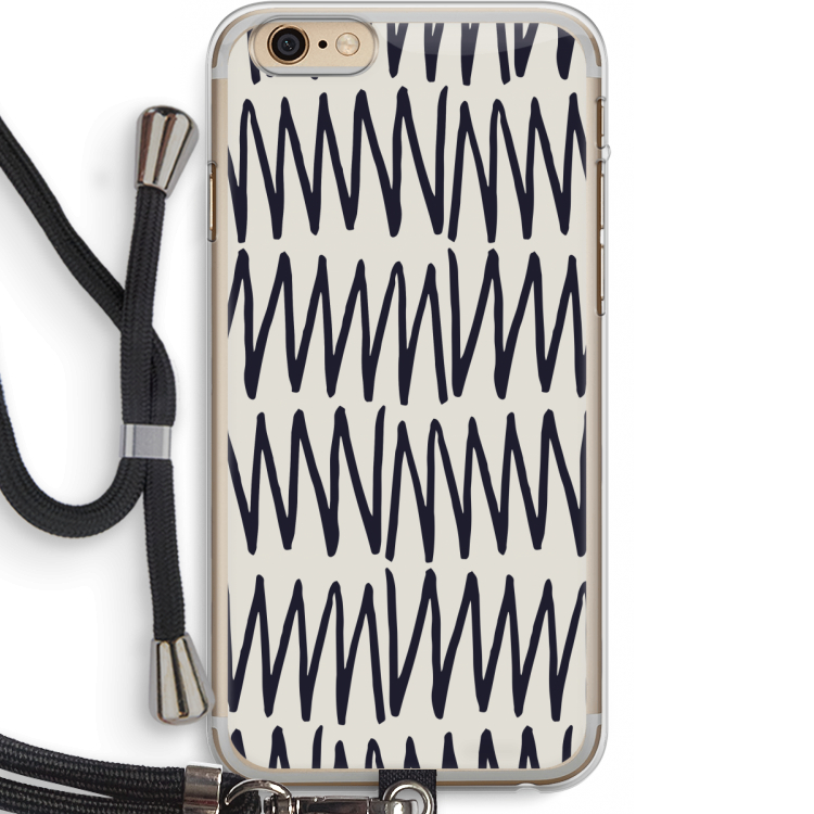 Marrakech Zigzag: iPhone 6 PLUS / 6S PLUS Transparant Hoesje met koord