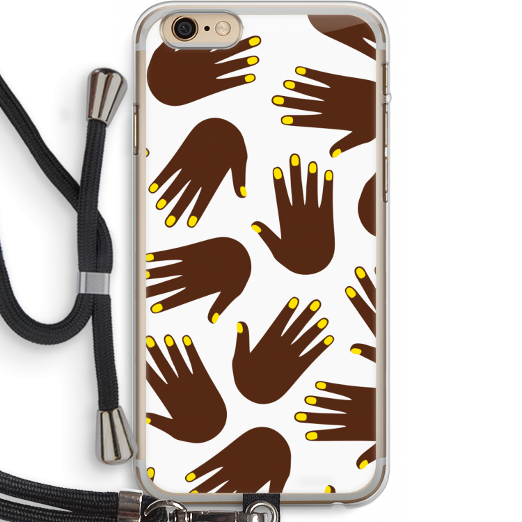 Hands dark: iPhone 6 PLUS / 6S PLUS Transparant Hoesje met koord