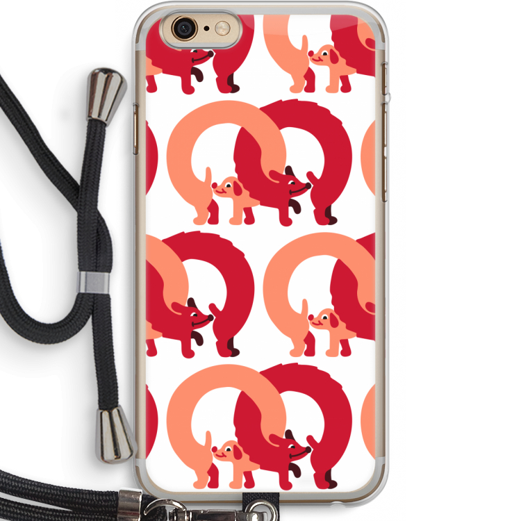 Dogs: iPhone 6 PLUS / 6S PLUS Transparant Hoesje met koord