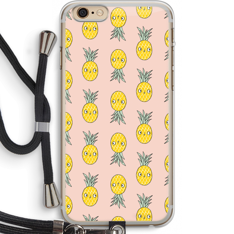 Ananas: iPhone 6 PLUS / 6S PLUS Transparant Hoesje met koord