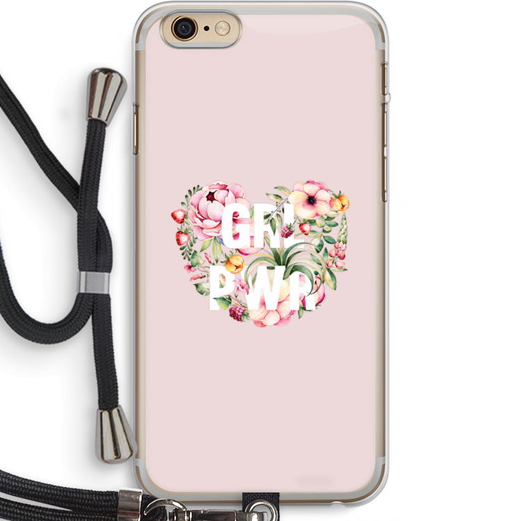 GRL PWR Flower: iPhone 6 PLUS / 6S PLUS Transparant Hoesje met koord