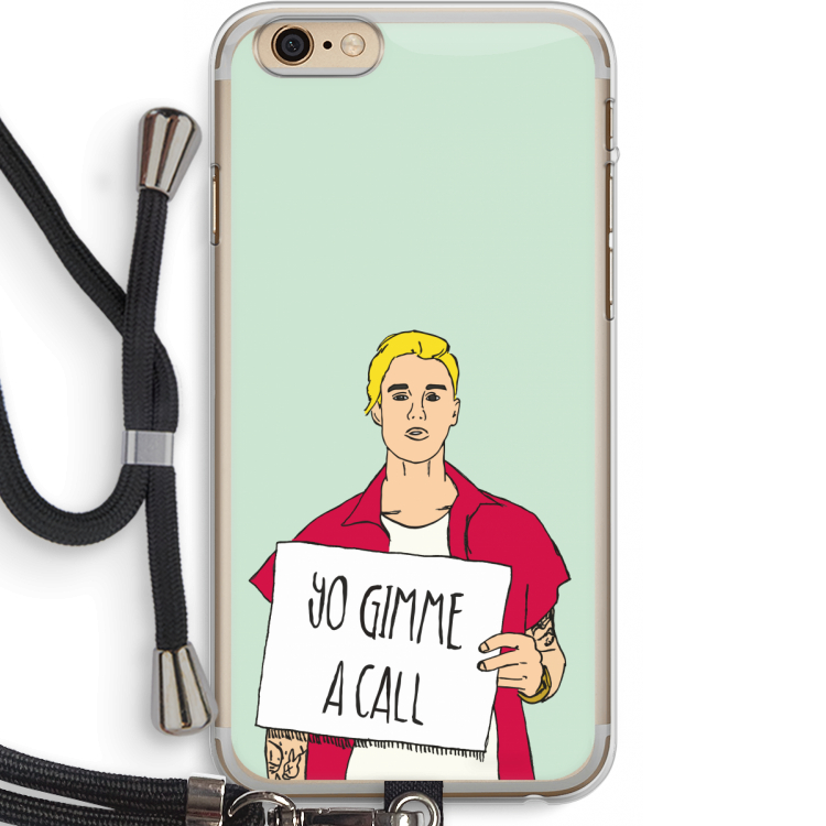 Gimme a call: iPhone 6 PLUS / 6S PLUS Transparant Hoesje met koord