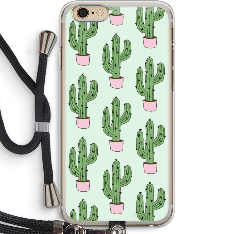Cactus Lover: iPhone 6 PLUS / 6S PLUS Transparant Hoesje met koord