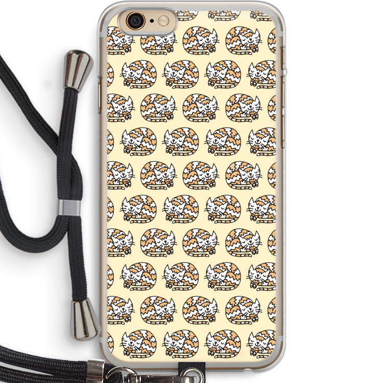 Slapende poes: iPhone 6 PLUS / 6S PLUS Transparant Hoesje met koord
