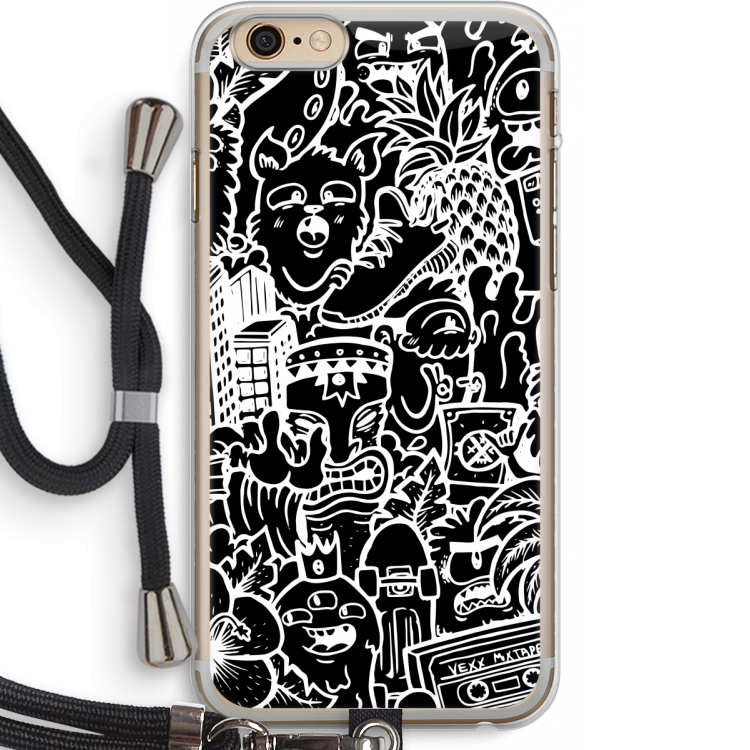 Vexx Black Mixtape: iPhone 6 PLUS / 6S PLUS Transparant Hoesje met koord