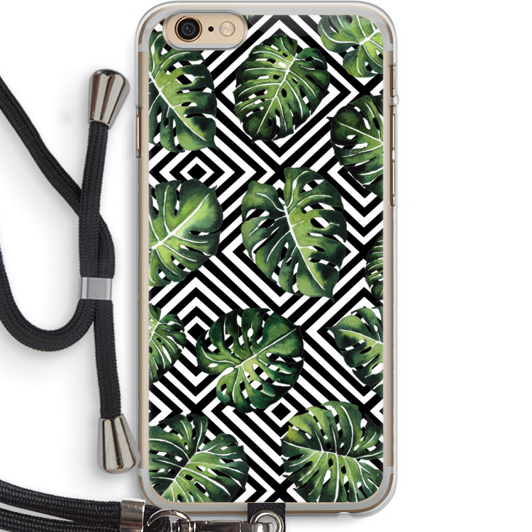Geometrische jungle: iPhone 6 PLUS / 6S PLUS Transparant Hoesje met koord
