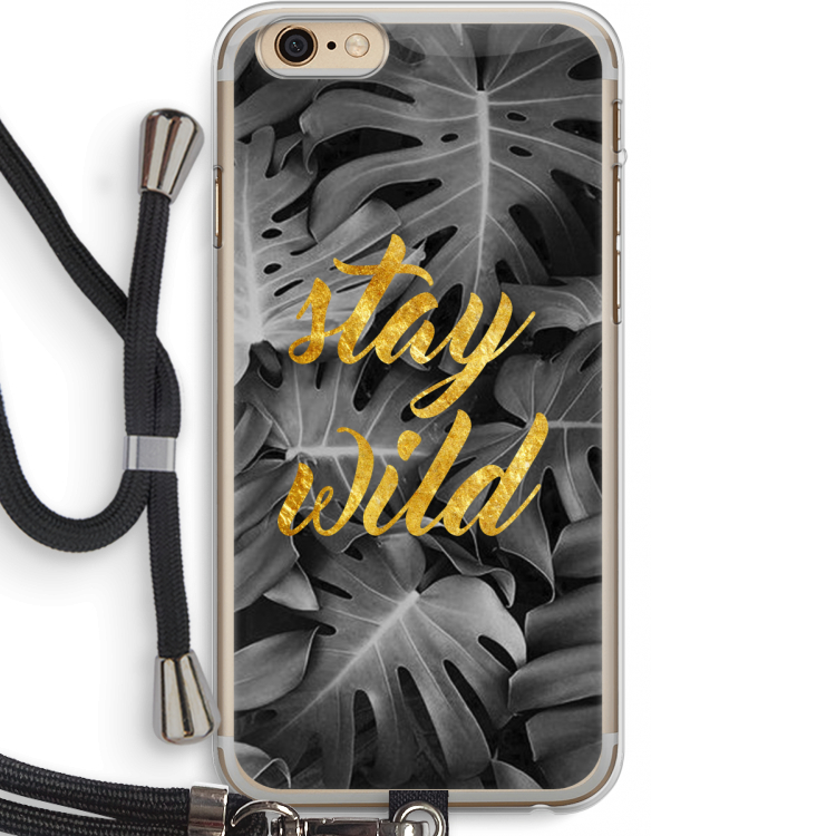 Stay wild: iPhone 6 PLUS / 6S PLUS Transparant Hoesje met koord