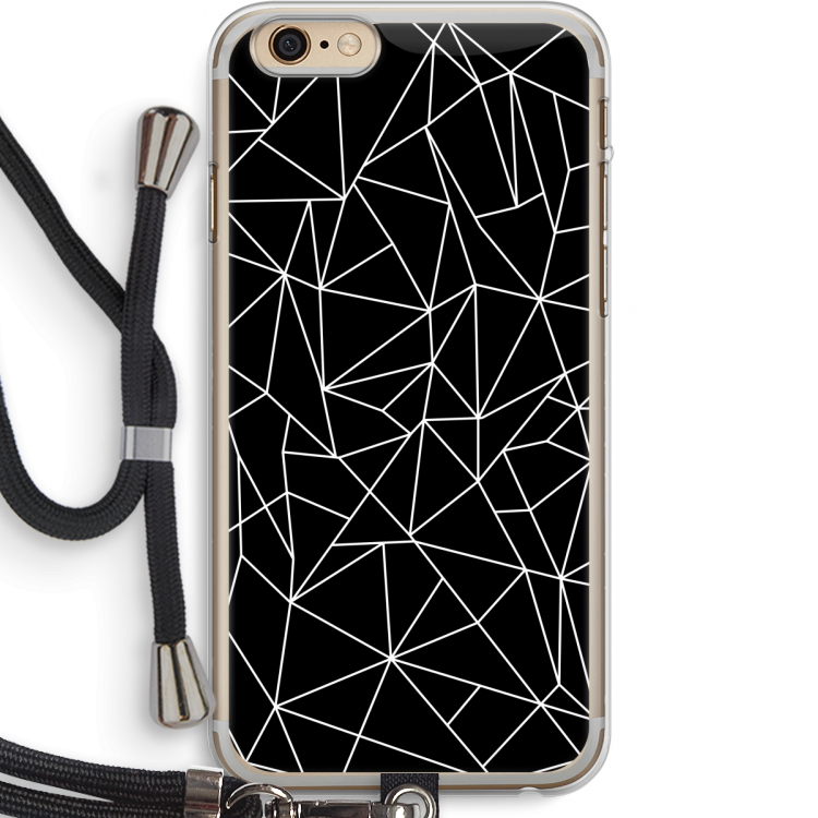 Geometrische lijnen wit: iPhone 6 PLUS / 6S PLUS Transparant Hoesje met koord