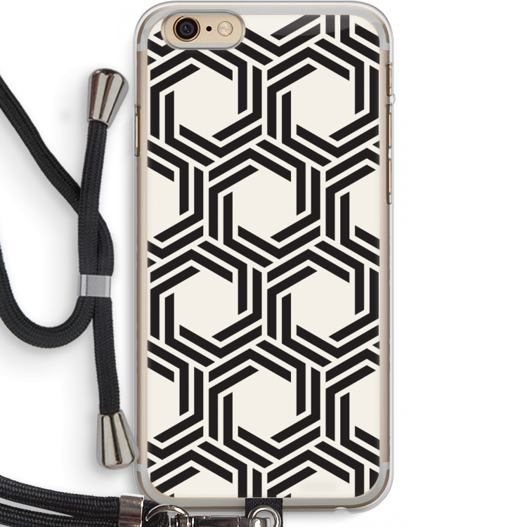 Geometrisch patroon: iPhone 6 PLUS / 6S PLUS Transparant Hoesje met koord