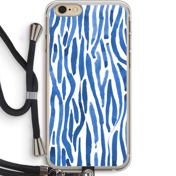 Blauwe nerven: iPhone 6 PLUS / 6S PLUS Transparant Hoesje met koord