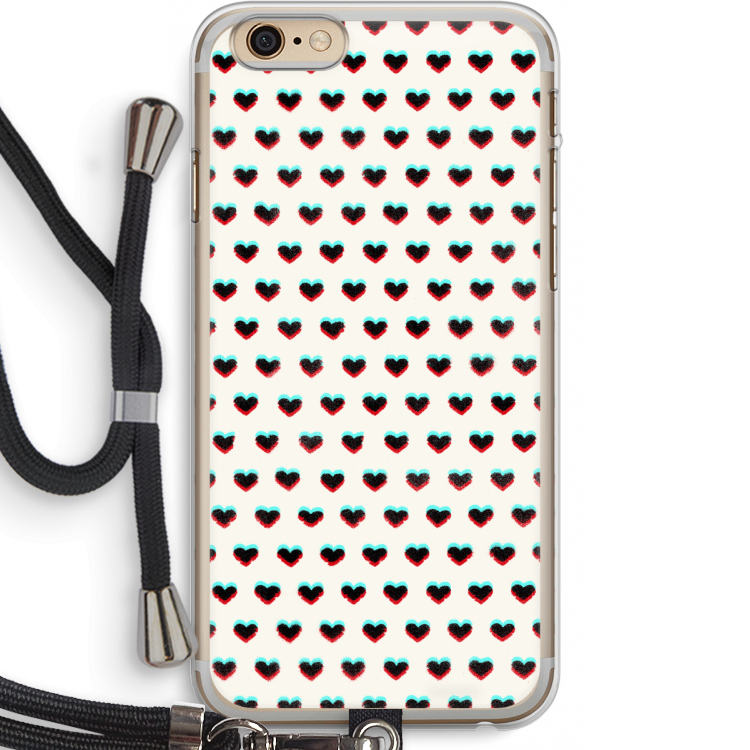 Hartjes: iPhone 6 PLUS / 6S PLUS Transparant Hoesje met koord