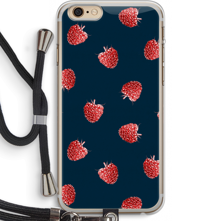 Framboosjes: iPhone 6 PLUS / 6S PLUS Transparant Hoesje met koord