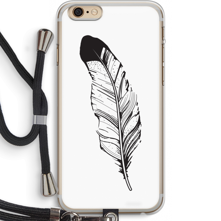 Pluim: iPhone 6 PLUS / 6S PLUS Transparant Hoesje met koord