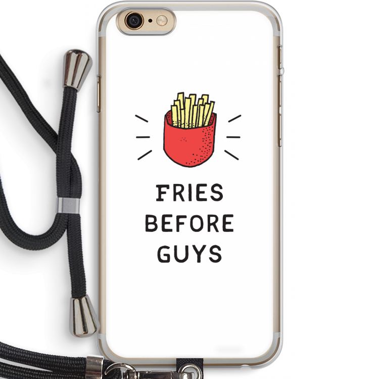 Fries before guys: iPhone 6 PLUS / 6S PLUS Transparant Hoesje met koord