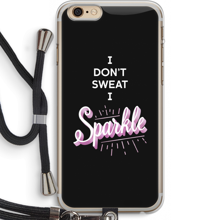 Sparkle quote: iPhone 6 PLUS / 6S PLUS Transparant Hoesje met koord