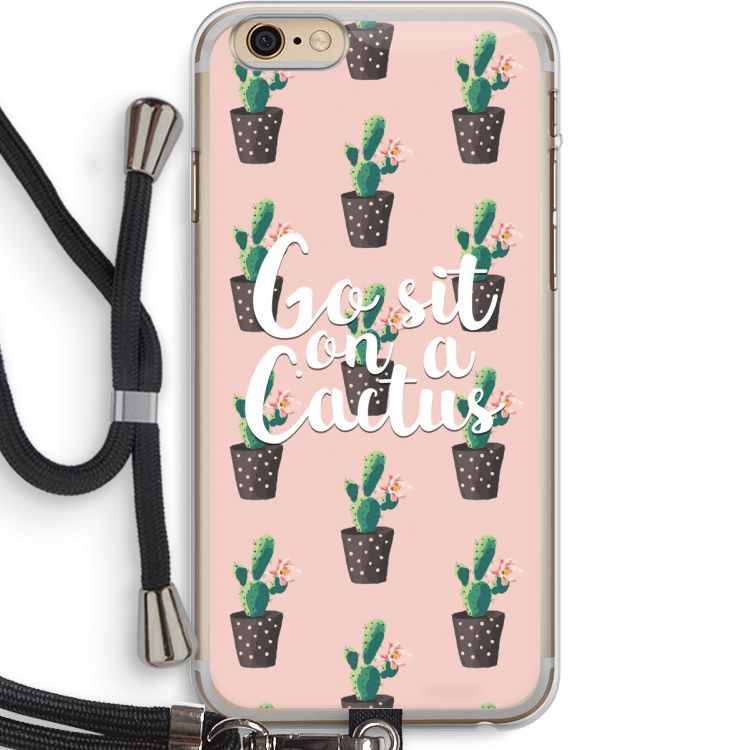 Cactus quote: iPhone 6 PLUS / 6S PLUS Transparant Hoesje met koord
