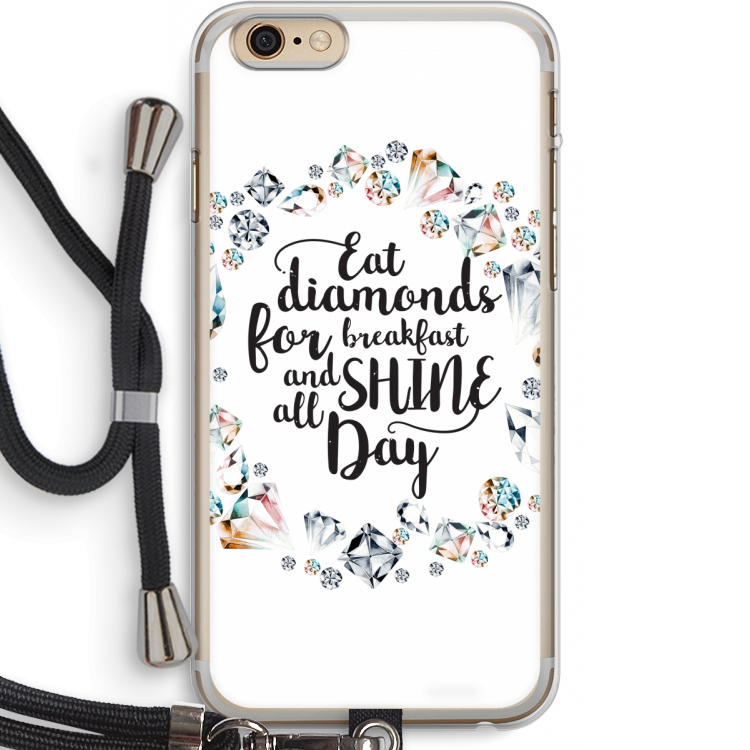 Diamonds: iPhone 6 PLUS / 6S PLUS Transparant Hoesje met koord
