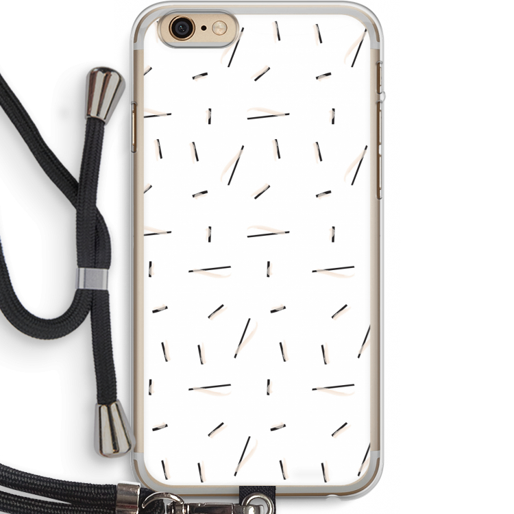 Hipster stripes: iPhone 6 PLUS / 6S PLUS Transparant Hoesje met koord