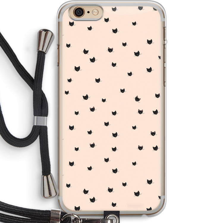 Kleine kattenkopjes: iPhone 6 PLUS / 6S PLUS Transparant Hoesje met koord