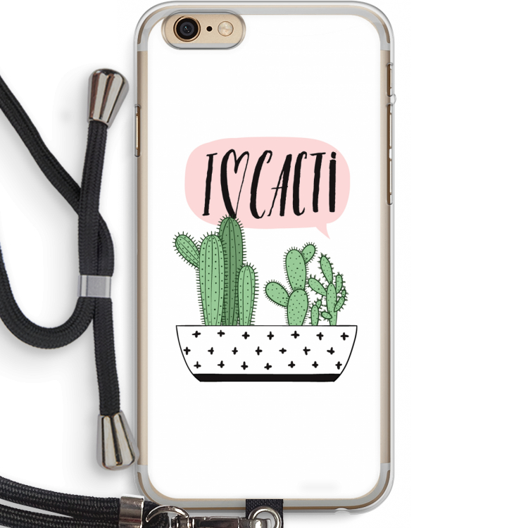 I love cacti: iPhone 6 PLUS / 6S PLUS Transparant Hoesje met koord