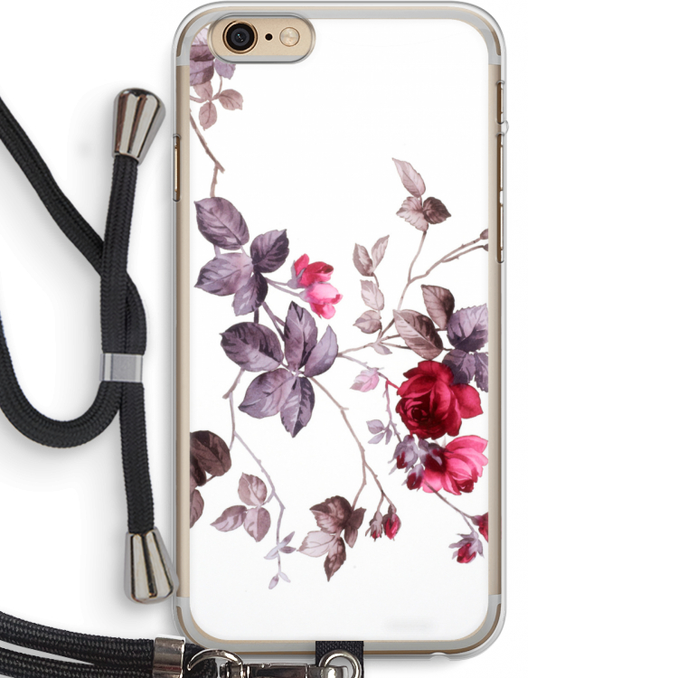 Mooie bloemen: iPhone 6 PLUS / 6S PLUS Transparant Hoesje met koord