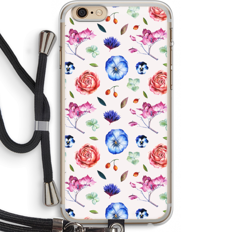 Bloemetjes: iPhone 6 PLUS / 6S PLUS Transparant Hoesje met koord