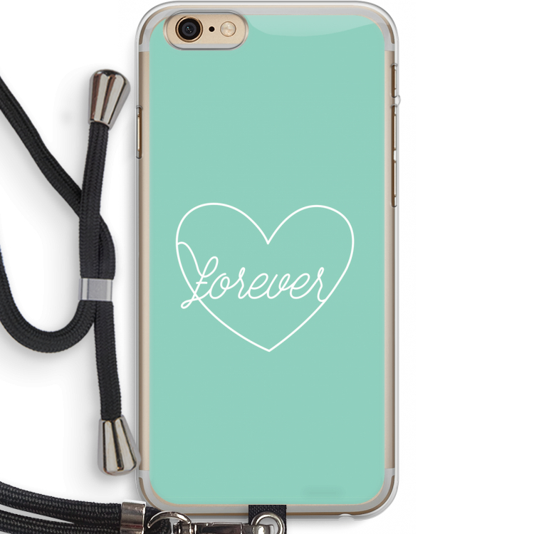 Forever heart pastel: iPhone 6 PLUS / 6S PLUS Transparant Hoesje met koord