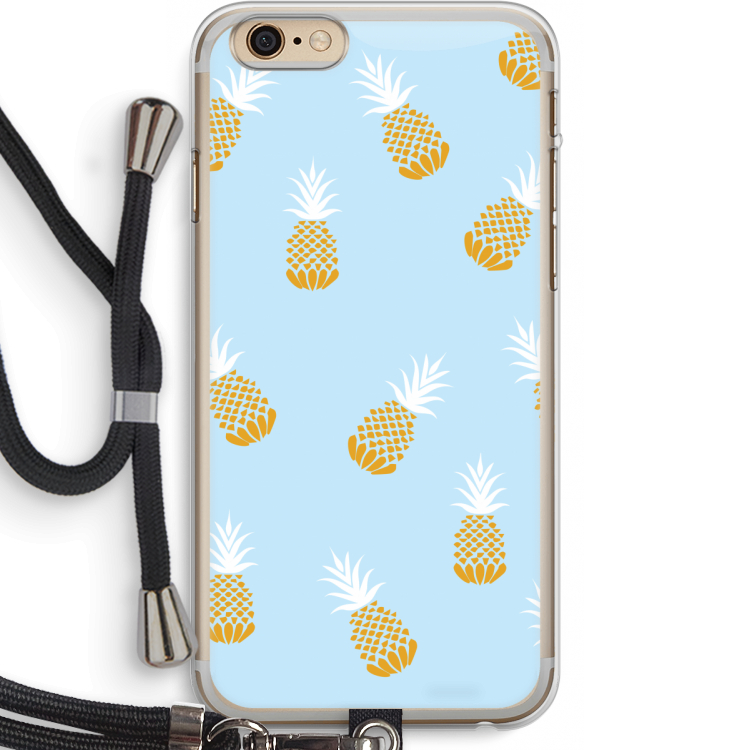 Ananasjes: iPhone 6 PLUS / 6S PLUS Transparant Hoesje met koord