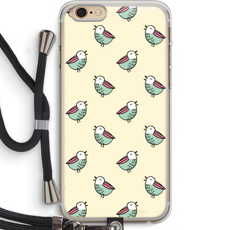 Vogeltjes: iPhone 6 PLUS / 6S PLUS Transparant Hoesje met koord