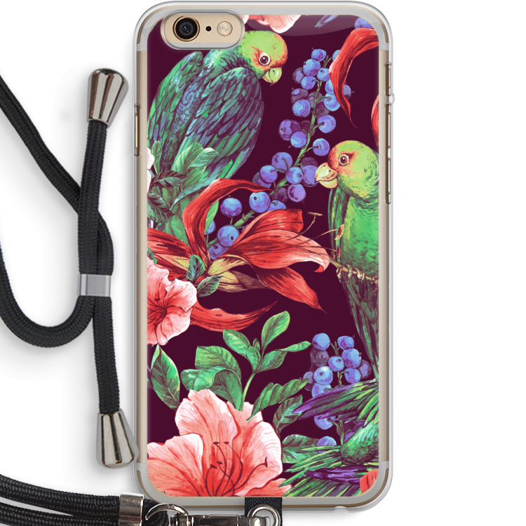 Papegaaien: iPhone 6 PLUS / 6S PLUS Transparant Hoesje met koord