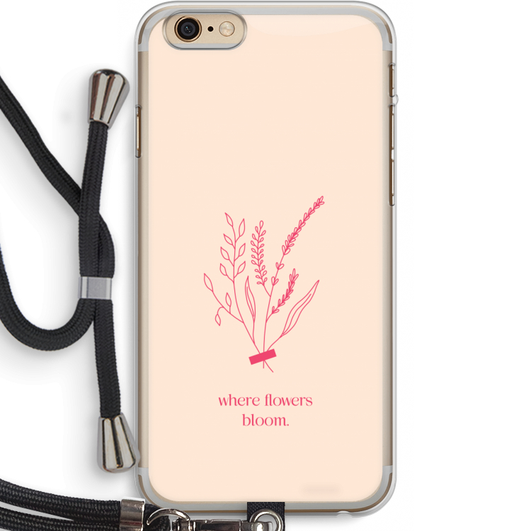 Where flowers bloom: iPhone 6 PLUS / 6S PLUS Transparant Hoesje met koord