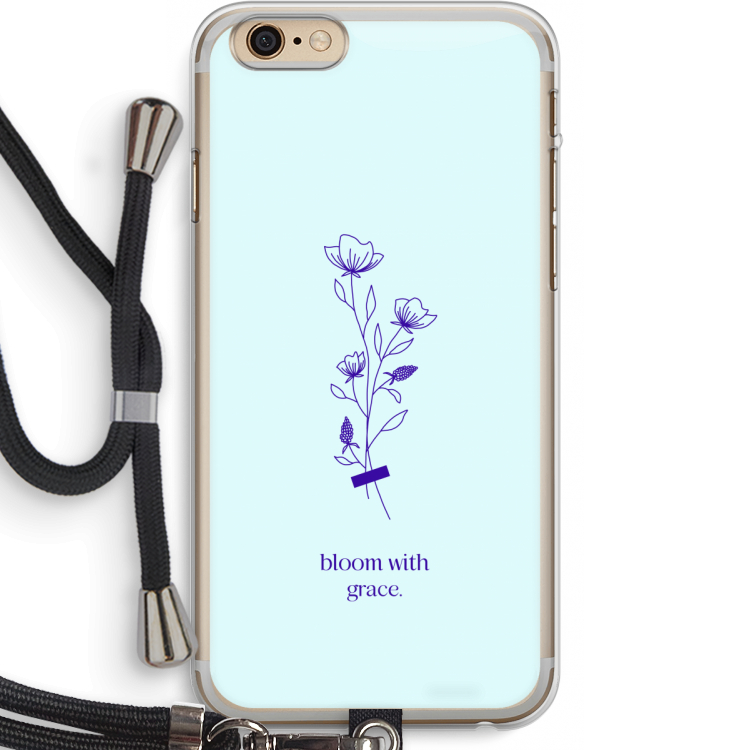 Bloom with grace: iPhone 6 PLUS / 6S PLUS Transparant Hoesje met koord