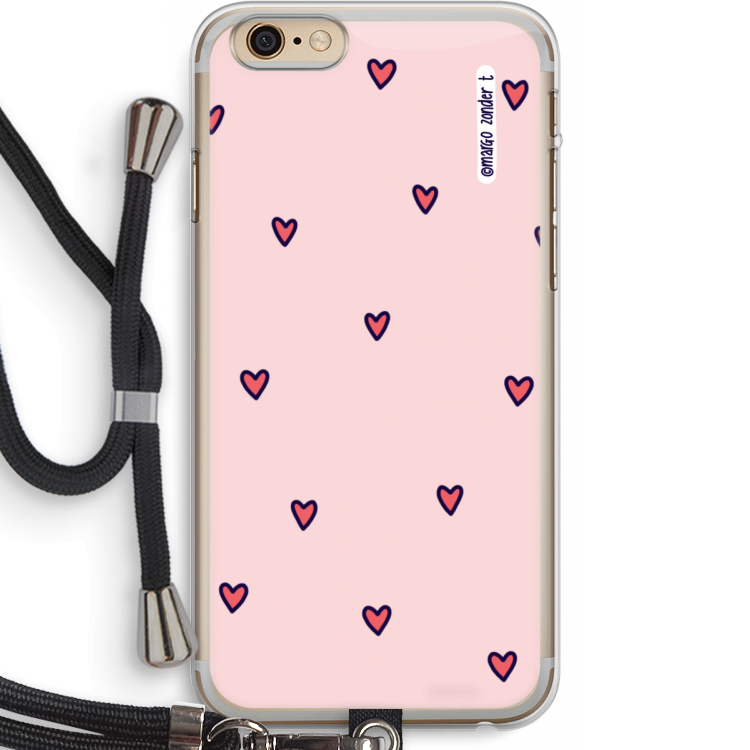 Hartjes: iPhone 6 PLUS / 6S PLUS Transparant Hoesje met koord