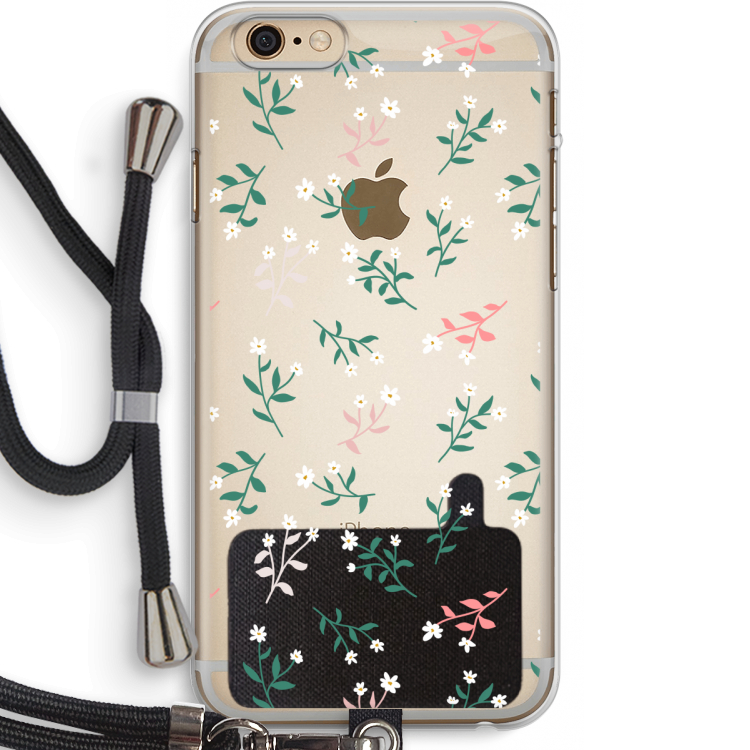Small white flowers: iPhone 6 PLUS / 6S PLUS Transparant Hoesje met koord