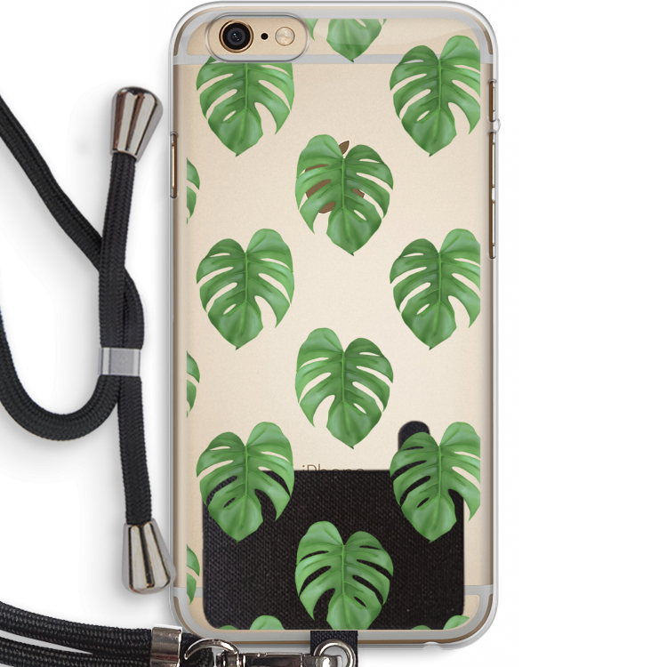Monstera leaves: iPhone 6 PLUS / 6S PLUS Transparant Hoesje met koord